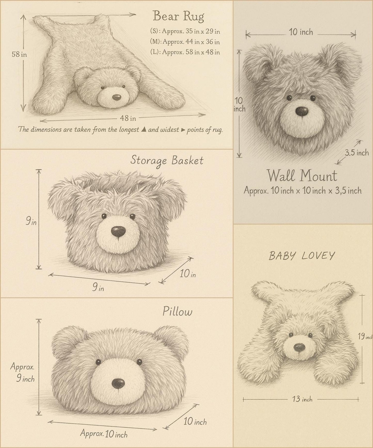 Personalized Bear Rug: Shaggy Minky Nursery Play Mat