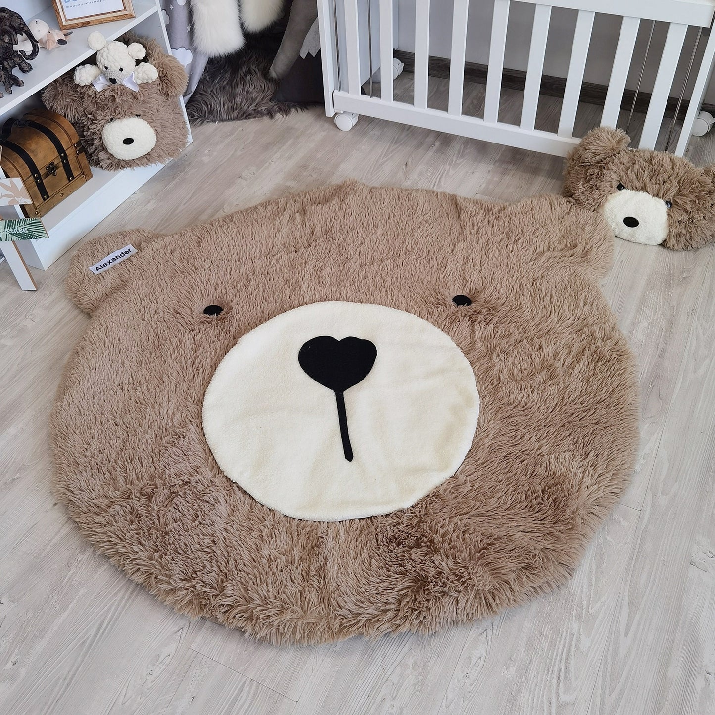 Warm Taupe Bear Pillow Soft Nursery