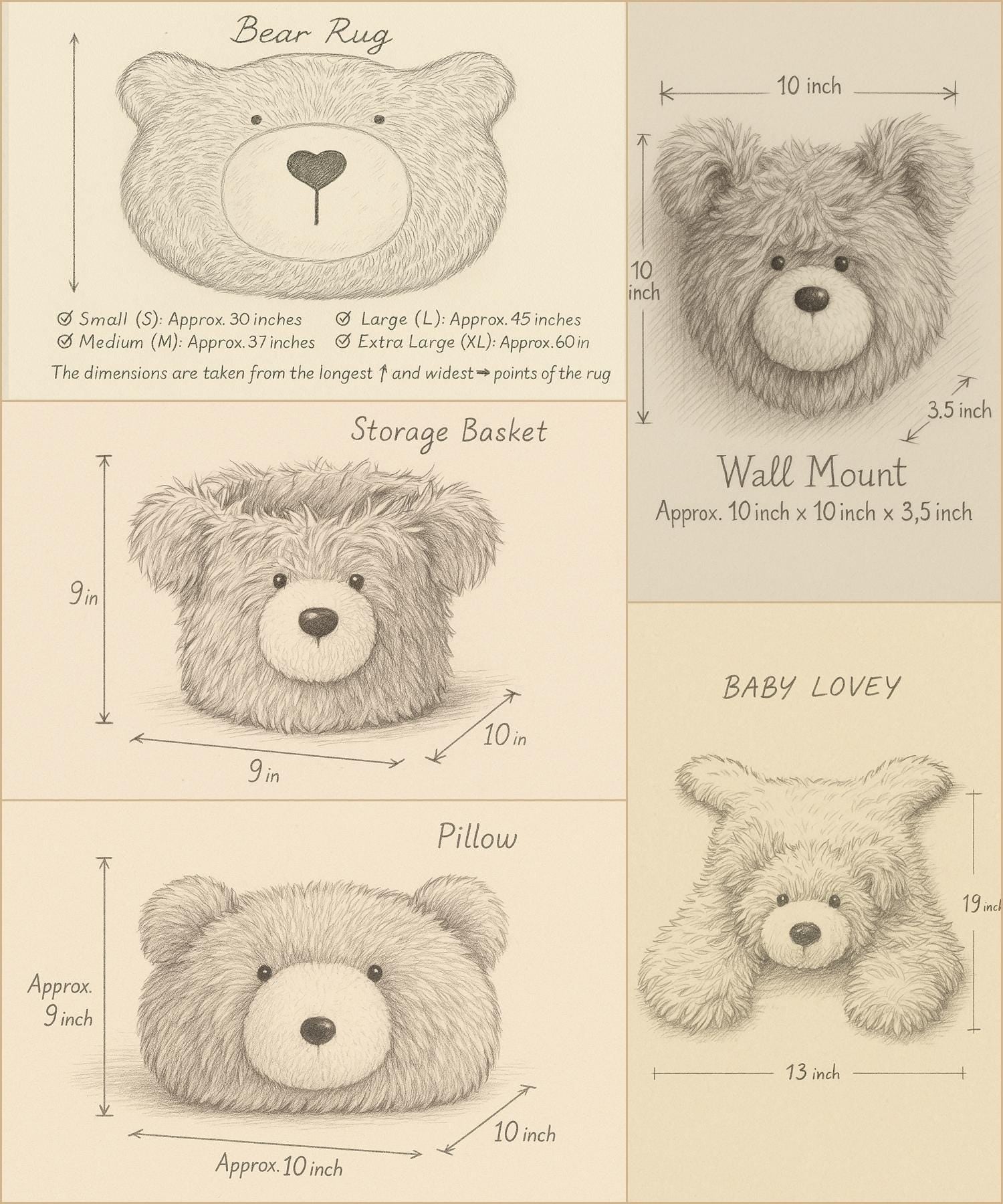 Bear Rug Faux Fur Personalized Baby Boy