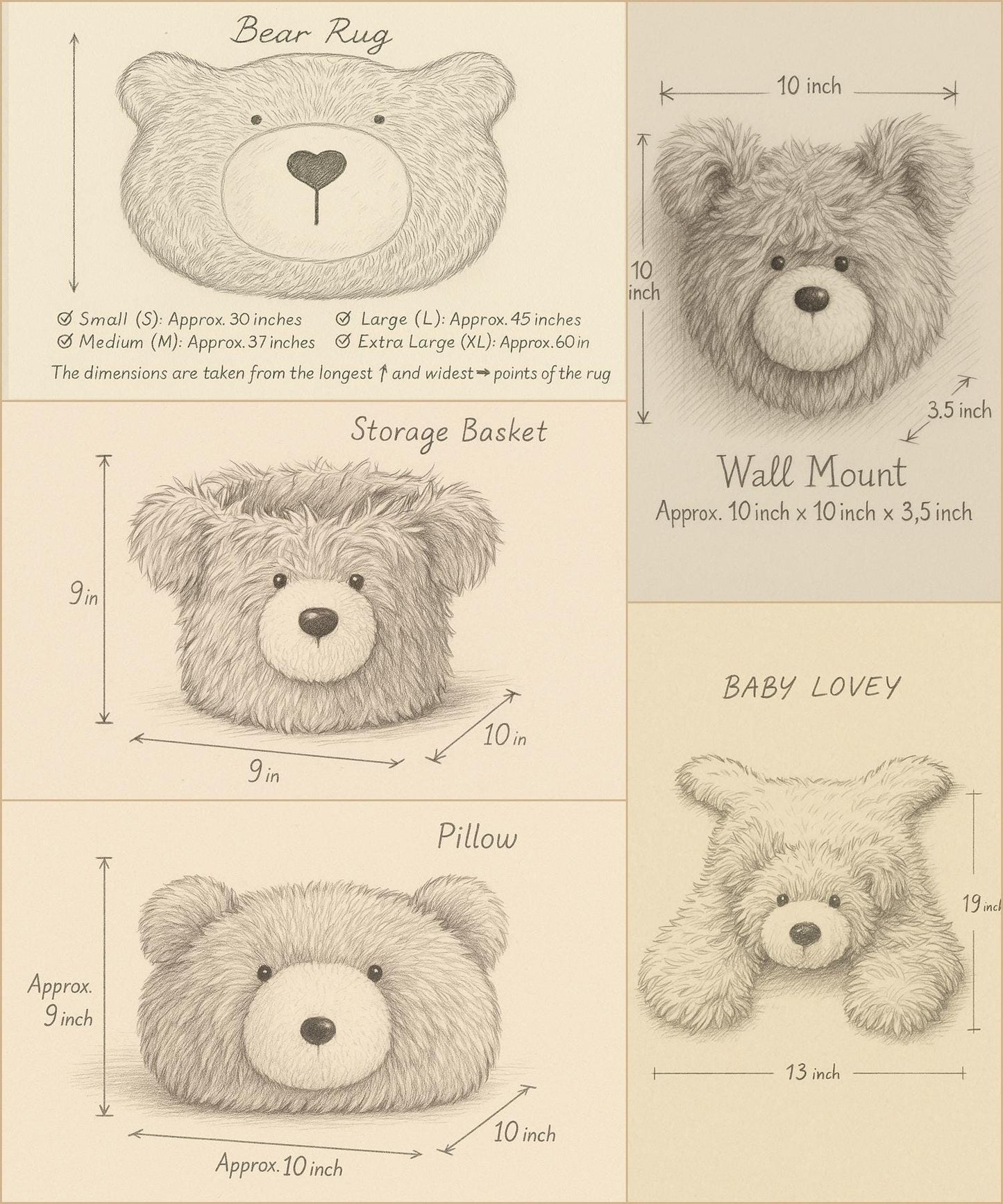 Brown Bear Rug Plush Woodland Personalized