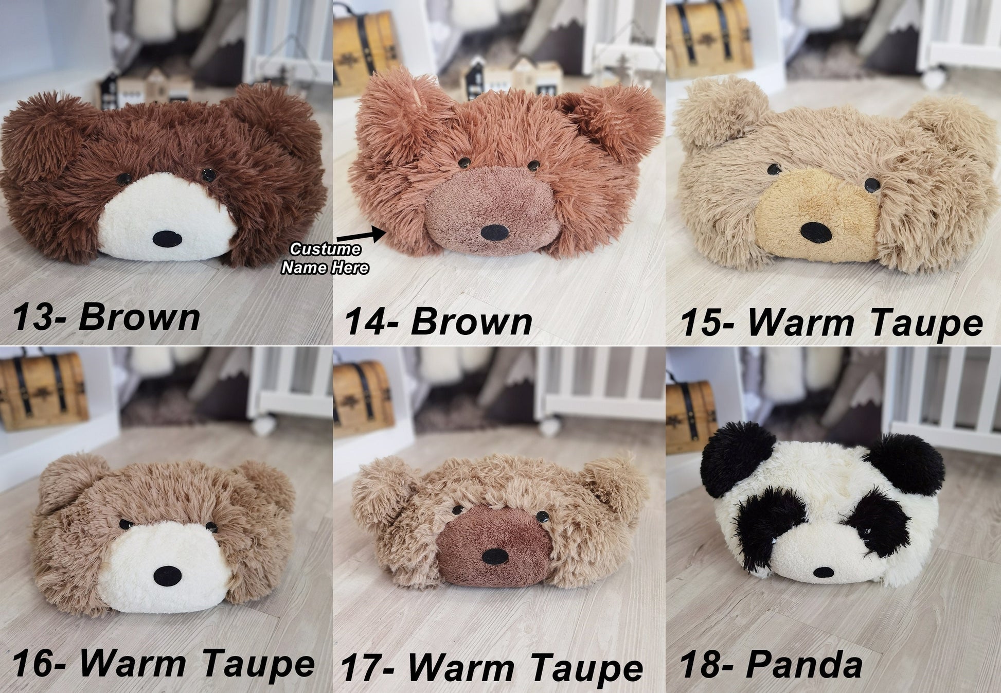 Handmade Plush Bear Pillow: Cozy Nursery Decor, Personalizable