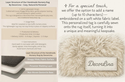 Personalized Bear Rug: Shaggy Minky Nursery Play Mat