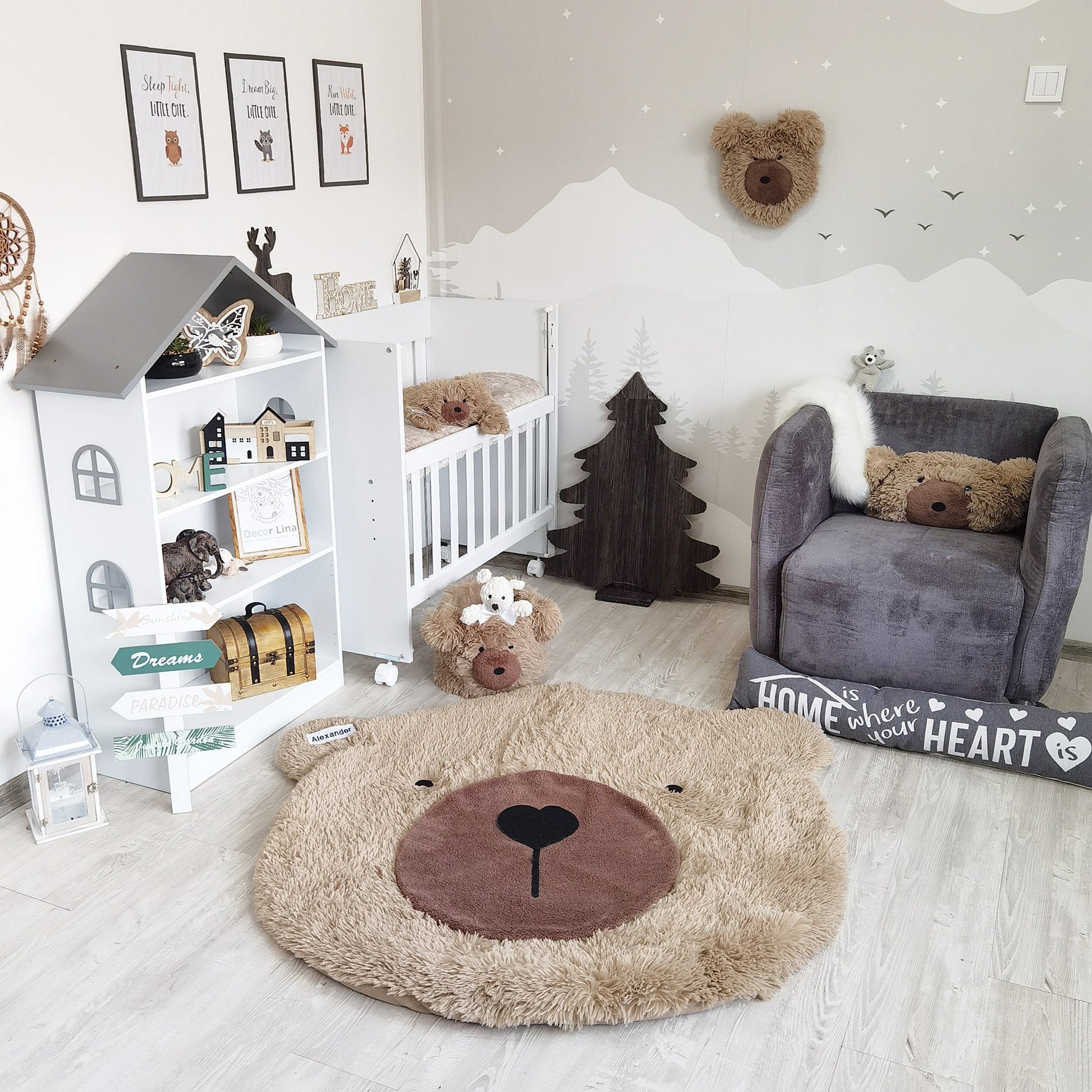 Handmade Plush Bear Pillow: Cozy Nursery Decor, Personalizable