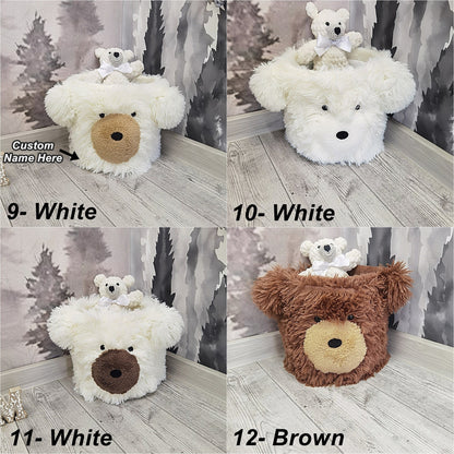 Panda Storage Basket Minky Personalized
