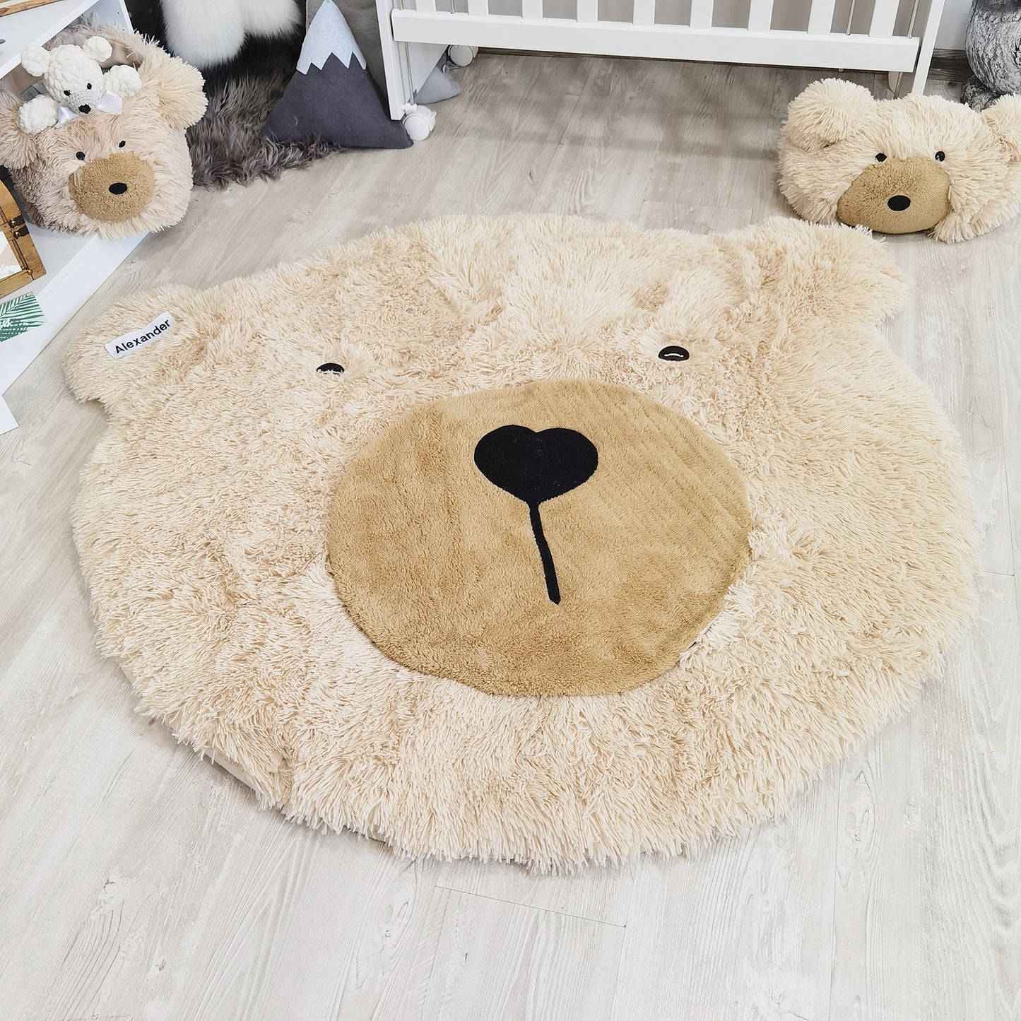 Bear Head Wall Mount - Faux Taxidermy Nursery Decor & Soft Plush Trophy