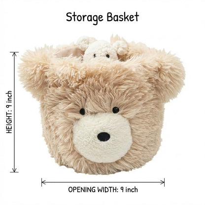 Bear Storage Basket Minky Woodland - DECORLINA