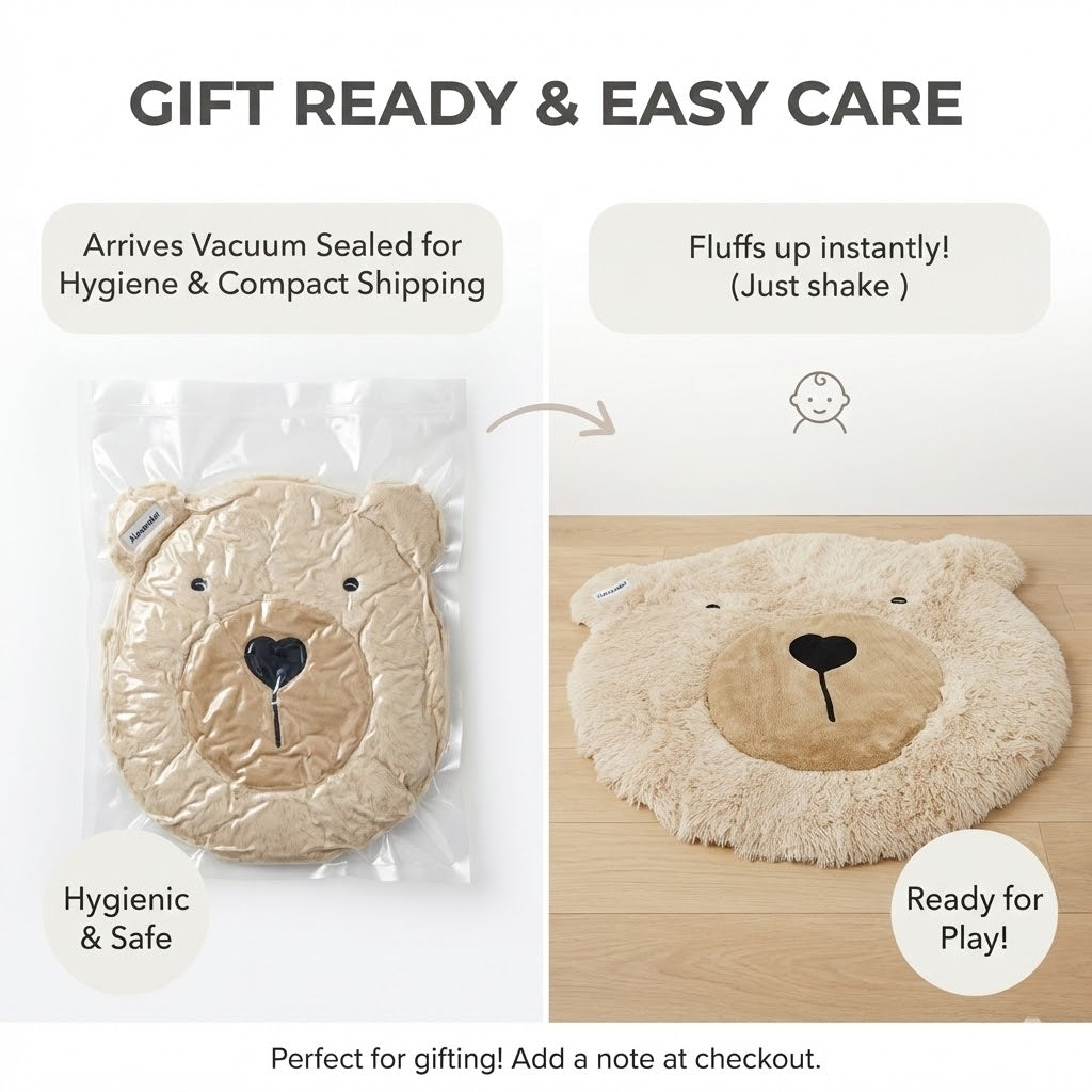 Personalized Bear Pillow: Shaggy Minky Woodland Nursery Decor