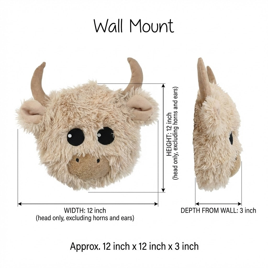 Highland Cow Nursery Rug - Personalized Shaggy Minky Play Mat for Baby