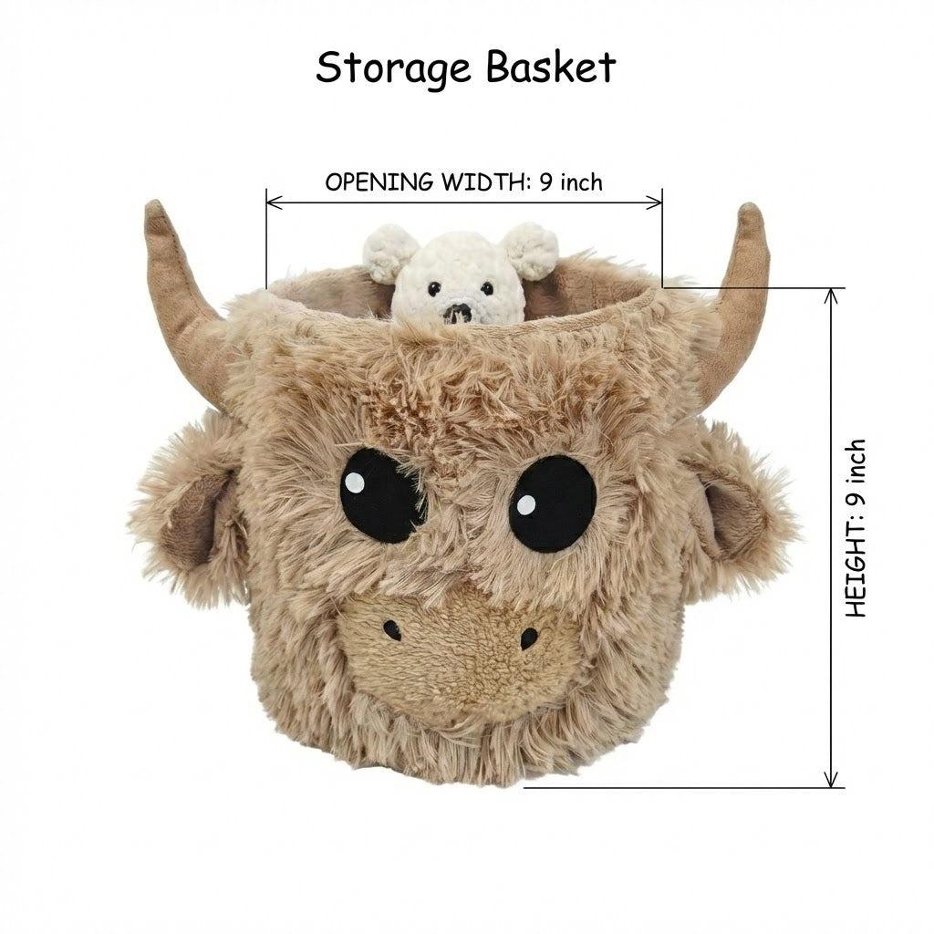 Highland Cow Storage Basket Farmhouse - DECORLINA