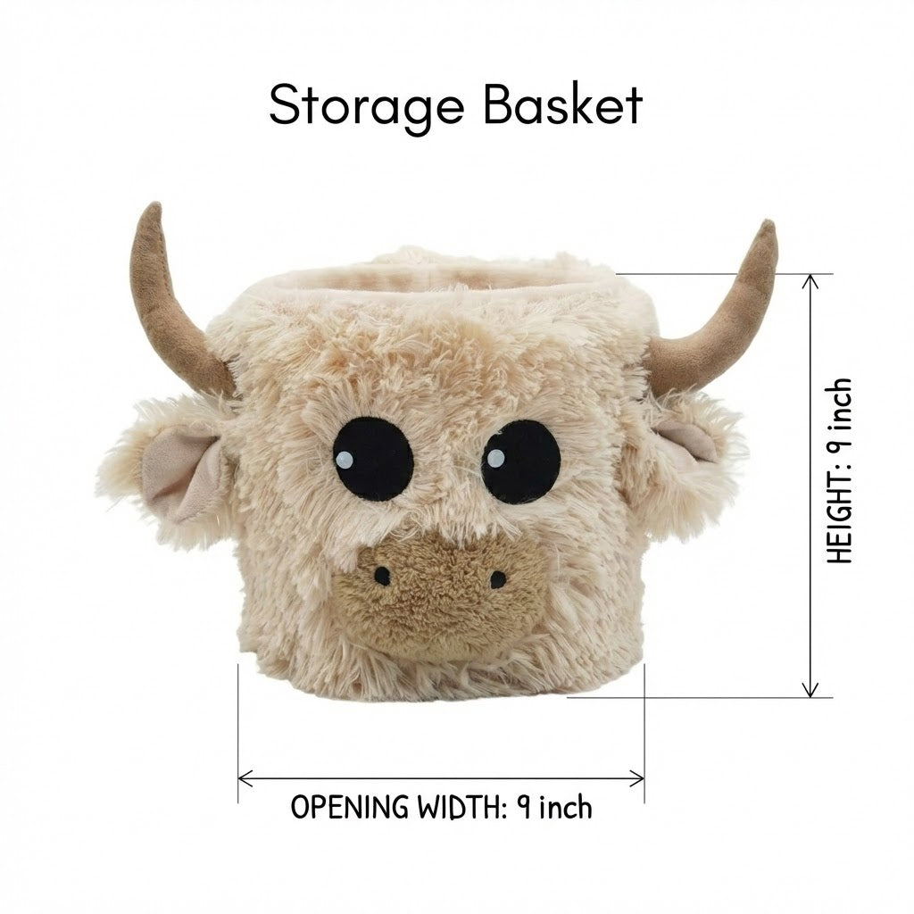 Highland Cow Nursery Rug - Personalized Shaggy Minky Play Mat for Baby