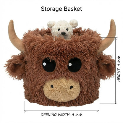Minky Highland Cow Head Wall Mount: Farmhouse Nursery Decor