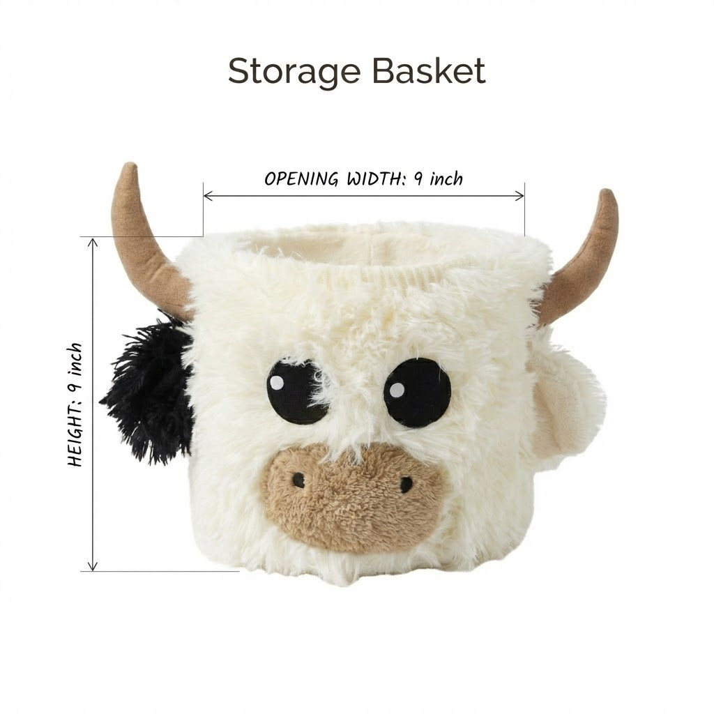 White Highland Cow Rug Plush Farm