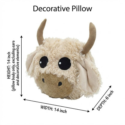 Highland Cow Nursery Rug Beige - DECORLINA