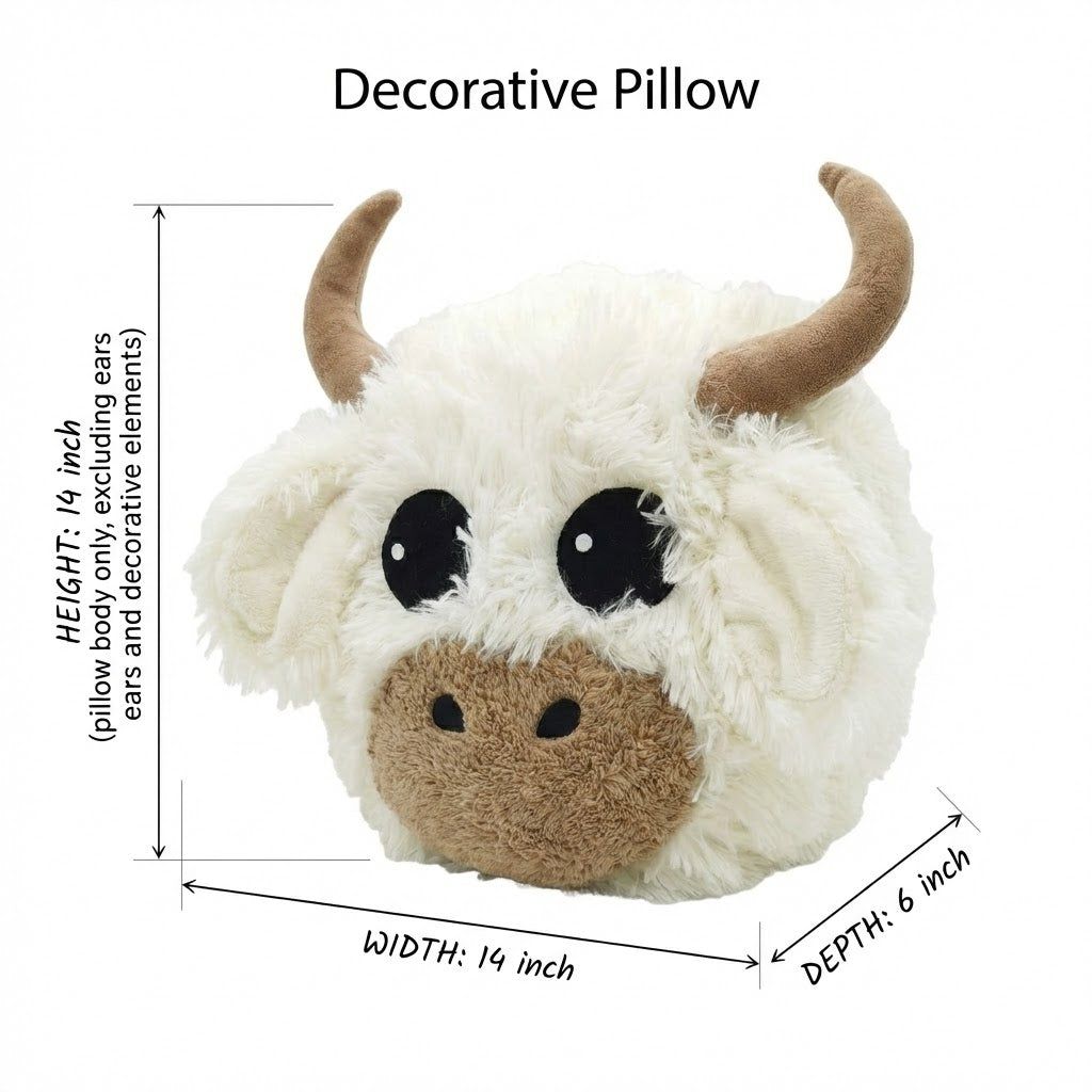 White Highland Cow Rug Plush Farmhouse