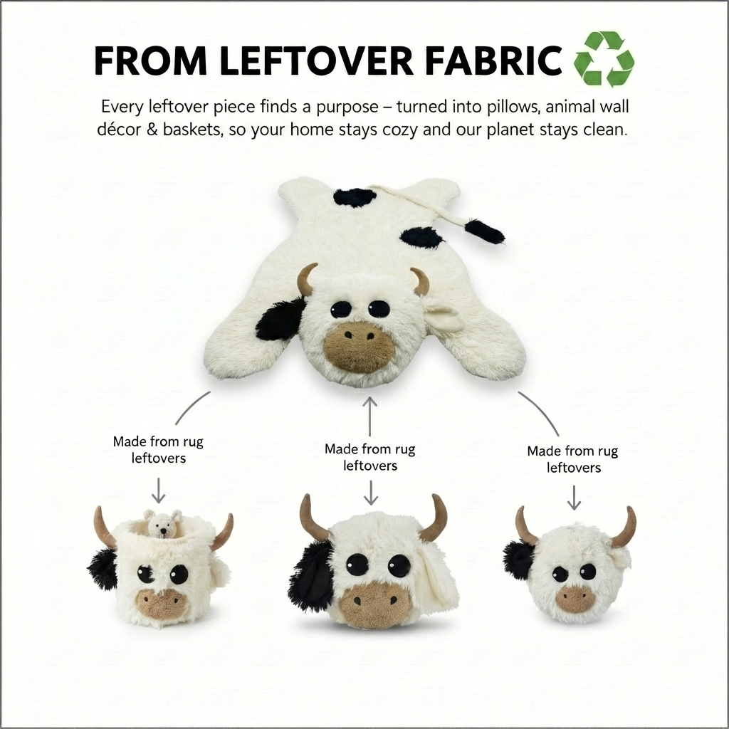 Handmade Highland Cow Nursery Basket: Plush Farm Animal Storage Bin