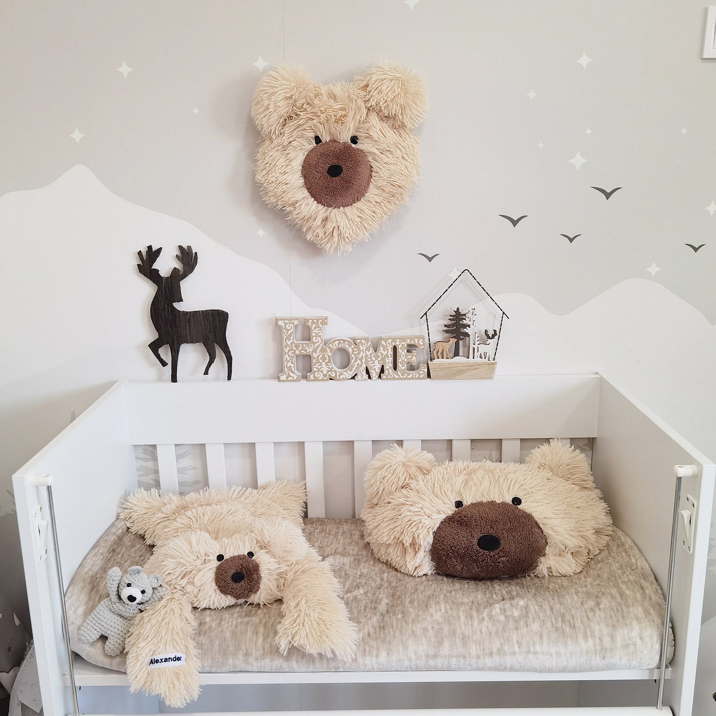 Beige Bear Rug Personalized Minky