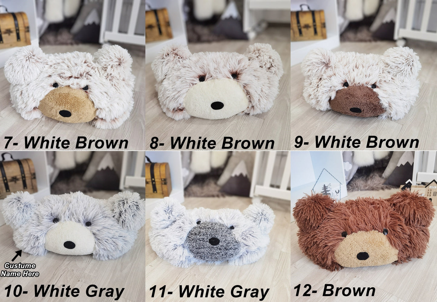 Handmade Plush Bear Pillow: Cozy Nursery Decor, Personalizable