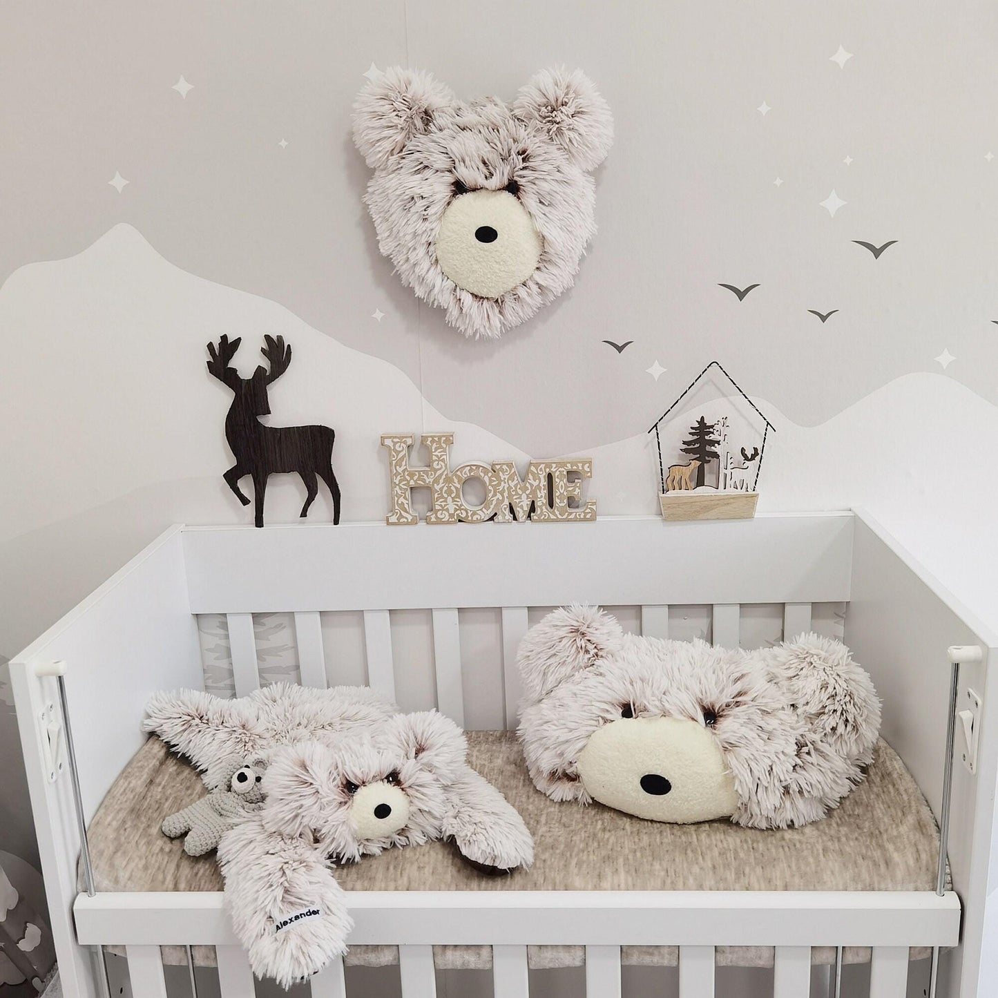 Woodland Bear Rug Personalized Baby Boy
