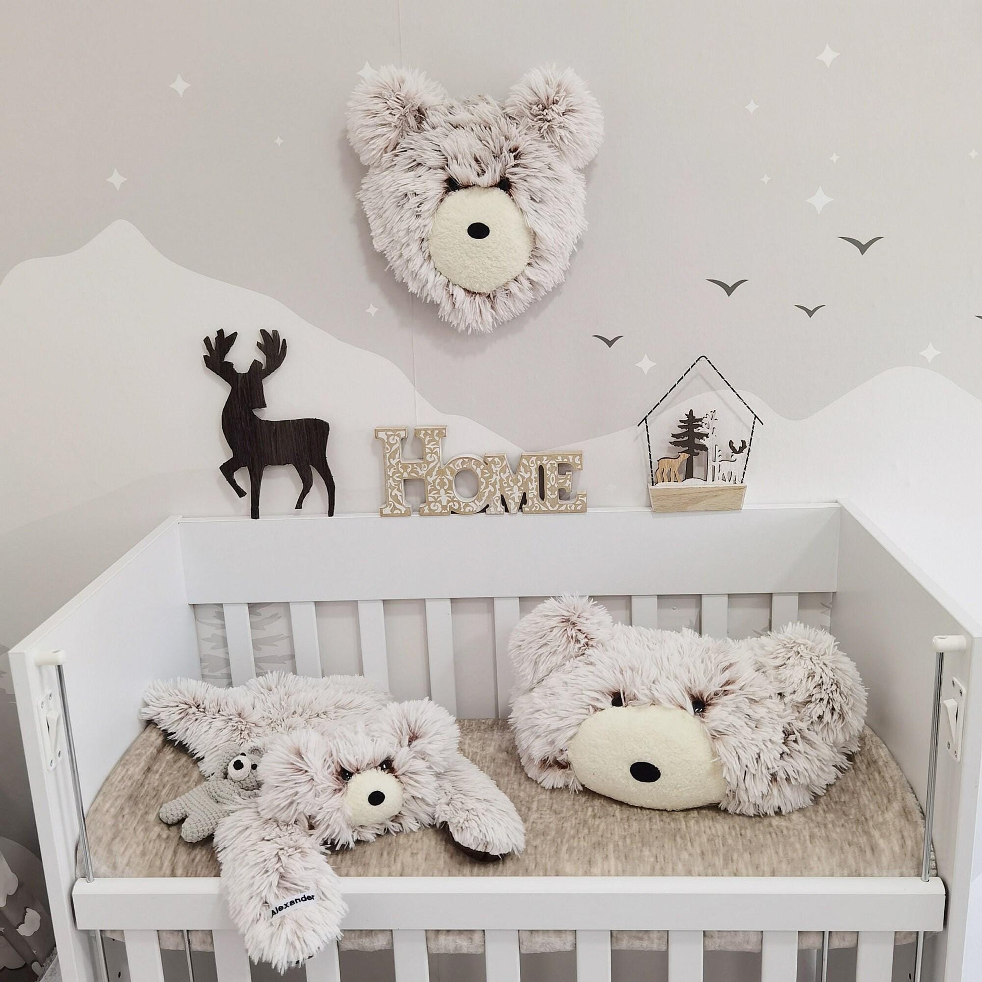 Woodland Bear Rug Personalized Baby Boy