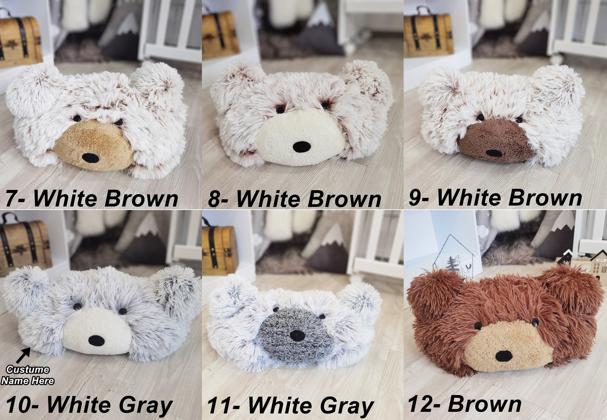 Warm Taupe Bear Pillow Soft Nursery