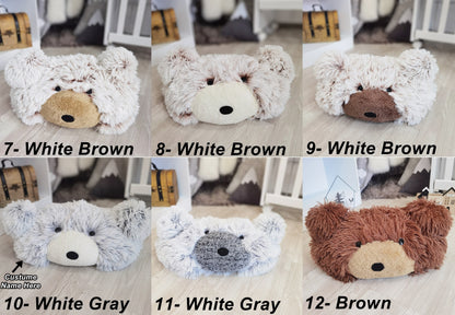 Warm Taupe Bear Pillow Soft Nursery